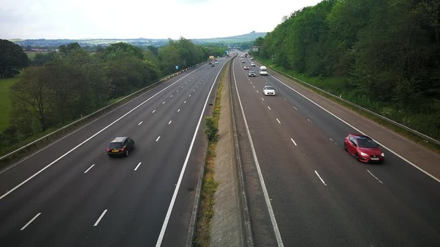 Footage overlooking the M4 Eastbound towards Swindon on a quiet evening