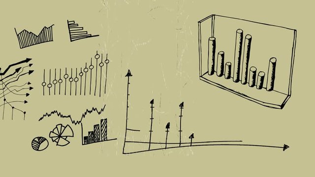Digital composite sketch of business data analytics