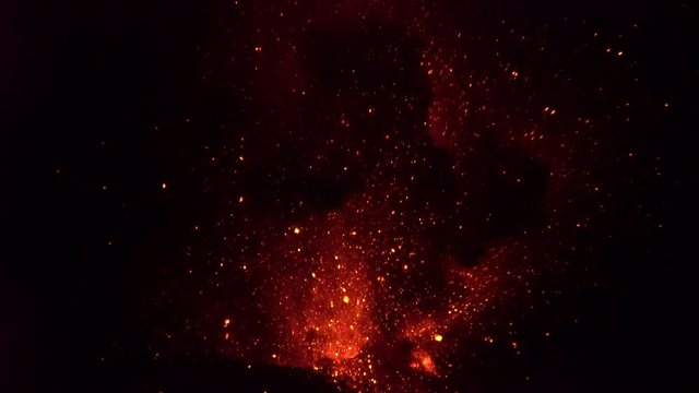 Volcano Explodes Glowing Lava Into Air At Night - 18