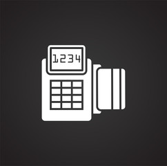 Pos terminal icon on background for graphic and web design. Simple illustration. Internet concept symbol for website button or mobile app.