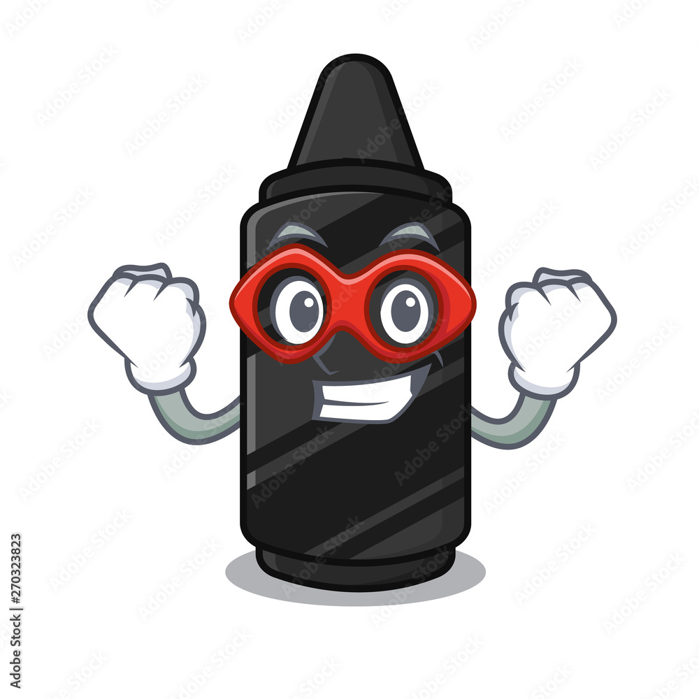 Wall mural Super hero black crayon in the character shape