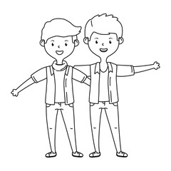 Teenage friends design vector illustration