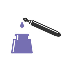 Writing related icon on background for graphic and web design. Simple illustration. Internet concept symbol for website button or mobile app.