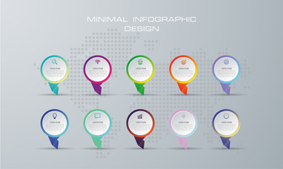 Abstract 3D digital illustration Infographic. used for workflow layout, diagram, number options, web design. - Vector