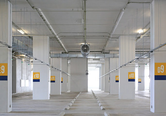 Empty parking lot with Ventilators.