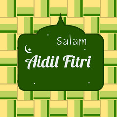 Fototapeta premium Editable Indonesian or Malaysian Ketupat Vector Texture for Text Background of Eid Day Concept Combined With Nusantara Culture and Tradition