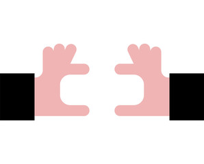 Hand hold with fingers template. Vector illustration