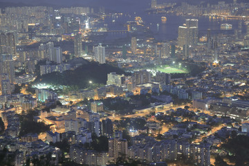 Fototapeta na wymiar Aerial view of kowloon 31 May 2014