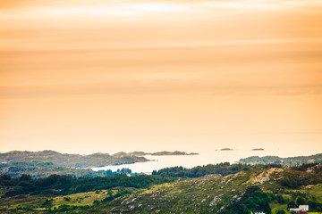 Fototapeta premium Island Sotra landscape near bergen norway