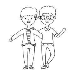 Teenage friends design vector illustration