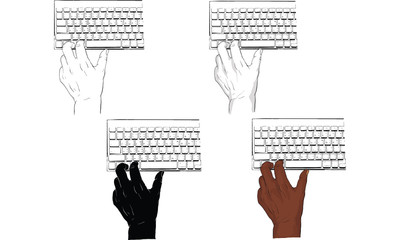 hand typing computer keyboard vector