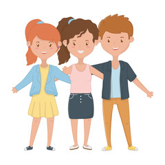 Fototapeta premium Girls and Boy Friendship design