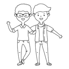 Teenage friends design vector illustration
