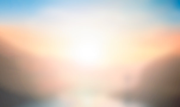 World Environment Day concept: sunlight with blur nature sunrise background