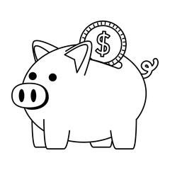 piggy savings with coin money