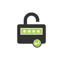 Password related icon on background for graphic and web design. Simple illustration. Internet concept symbol for website button or mobile app.