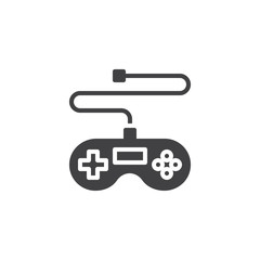 Game controller vector icon. Wired Joystick filled flat sign for mobile concept and web design. Gamepad glyph icon. Symbol, logo illustration. Vector graphics © alekseyvanin