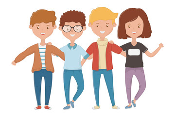 Fototapeta premium Girls and Boys Friendship design