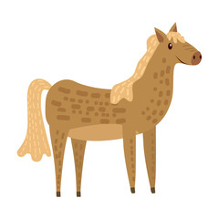Cute horse, animal, trend cartoon style vector