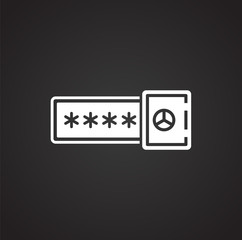 Password related icon on background for graphic and web design. Simple illustration. Internet concept symbol for website button or mobile app.