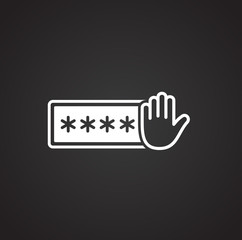Password related icon on background for graphic and web design. Simple illustration. Internet concept symbol for website button or mobile app.