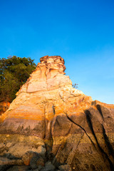 Sea coast of Laem Chamuk Khwai in sunset