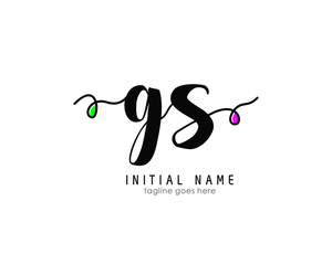 G S GS Initial brush color logo template vetor