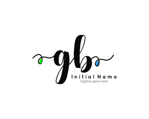 G B GB Initial brush color logo template vetor