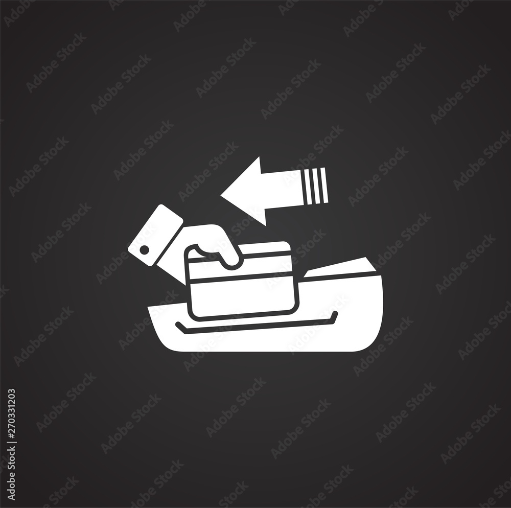 Poster pos terminal icon on background for graphic and web design. simple illustration. internet concept sy