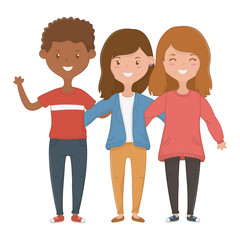 Fototapeta premium Girls and Boy Friendship design