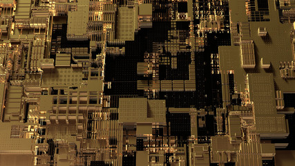 Printed circuit board futuristic server/Abstract image print circuit board, futuristic server code processing