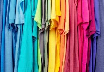 Colourful clothes hanging abstract texture background