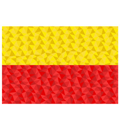 Polygonal flag of Karnataka, India in low poly style vector illustration 