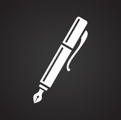 Writing related icon on background for graphic and web design. Simple illustration. Internet concept symbol for website button or mobile app.