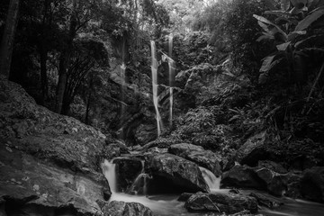 one of the most beautiful to visit waterfall call Mok Fah in  Chiangmai