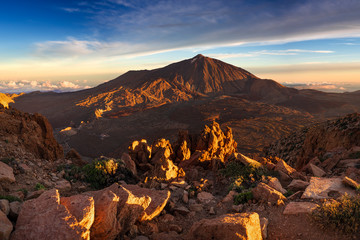 View of the Teide volcano from the Guajara peak, Tenerife,Spain