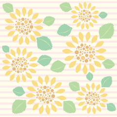 ひまわり　ポップ　横縞