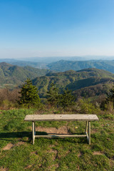 A viewpoint on the mountain Jagodnja in Serbia. A beautiful view of the Drina River and nature in western Serbia.