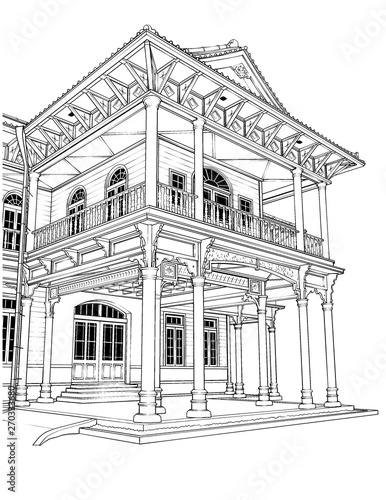 漫画風ペン画イラスト 明治大正風 Aged Sticker Ag Haikeisouko