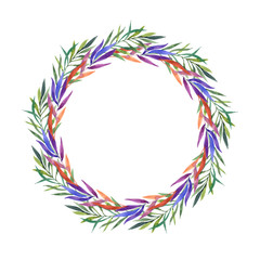Fototapeta na wymiar Flower wreath. Watercolor illustration