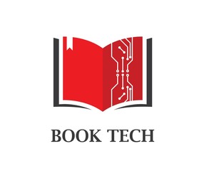 Book technology digital Logo Template vector Illustration