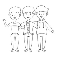 Teenage friends design vector illustration