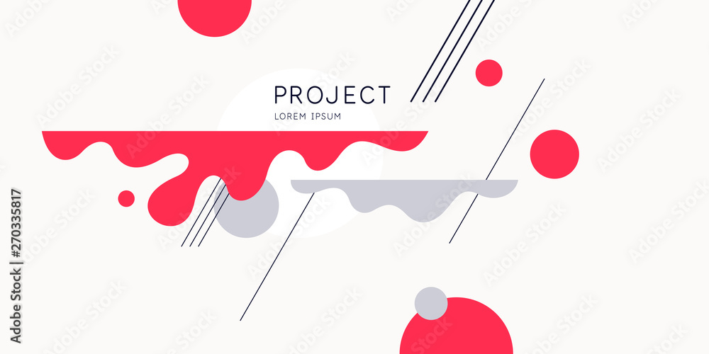 Poster trendy abstract background. composition of amorphous forms and lines.