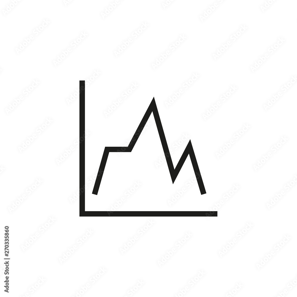 Poster linear function line icon. analysis, data, statistics. charts and graphs concept. vector illustratio
