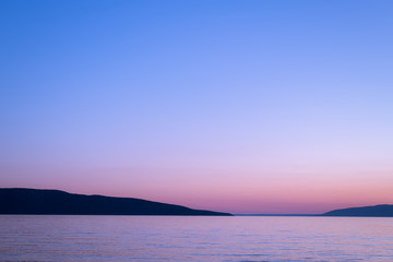 Sea and sky after sunset on the island of Cres