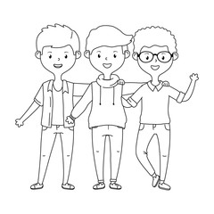 Teenage friends design vector illustration