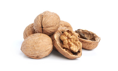 Walnuts isolated on a white background