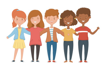 Obraz premium Girls and Boys Friendship design