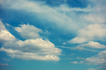 Nature blue cloudy sky background