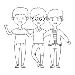 Teenage friends design vector illustration